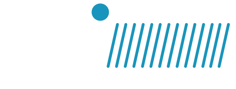 A blue circle is placed above a group of eleven diagonal blue lines arranged in parallel on a white background. Traffic Consultants, Inc. (TCI)